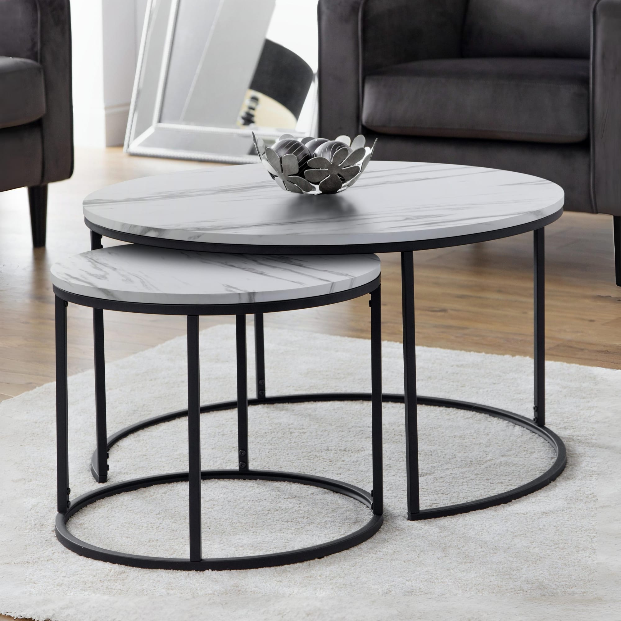 Bellini Round Nesting Coffee Table – Julian Bowen