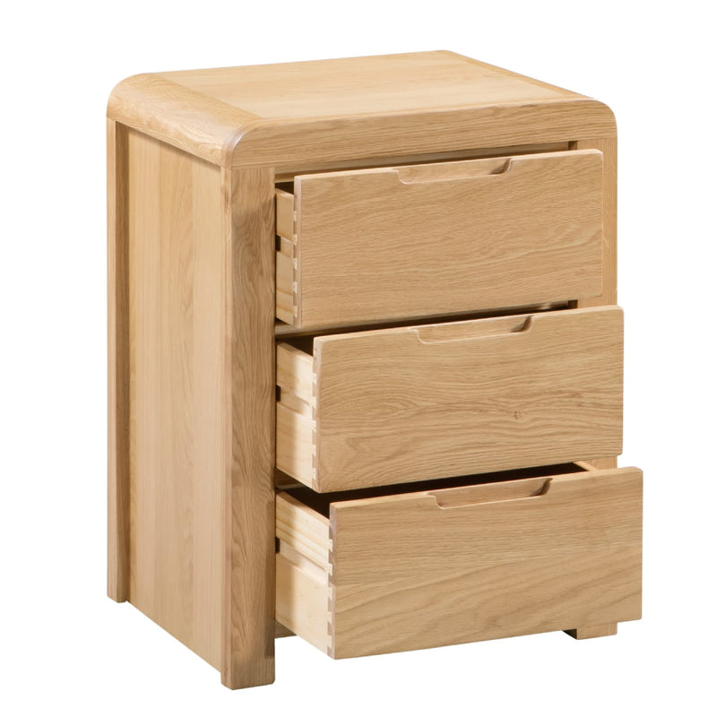 Curve 3 Drawer Bedside