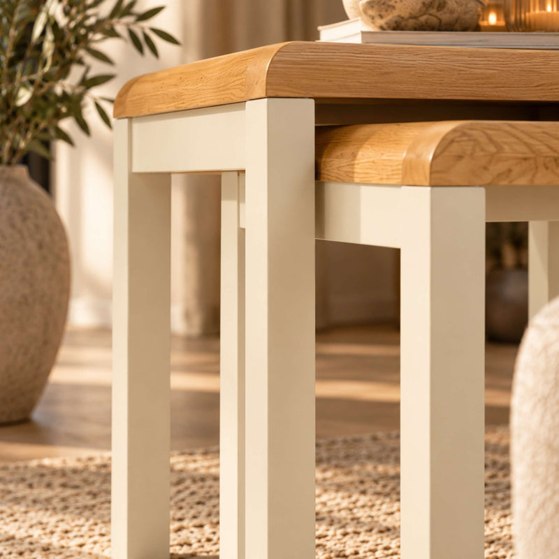 Curve Oak Nest Of 2 Tables