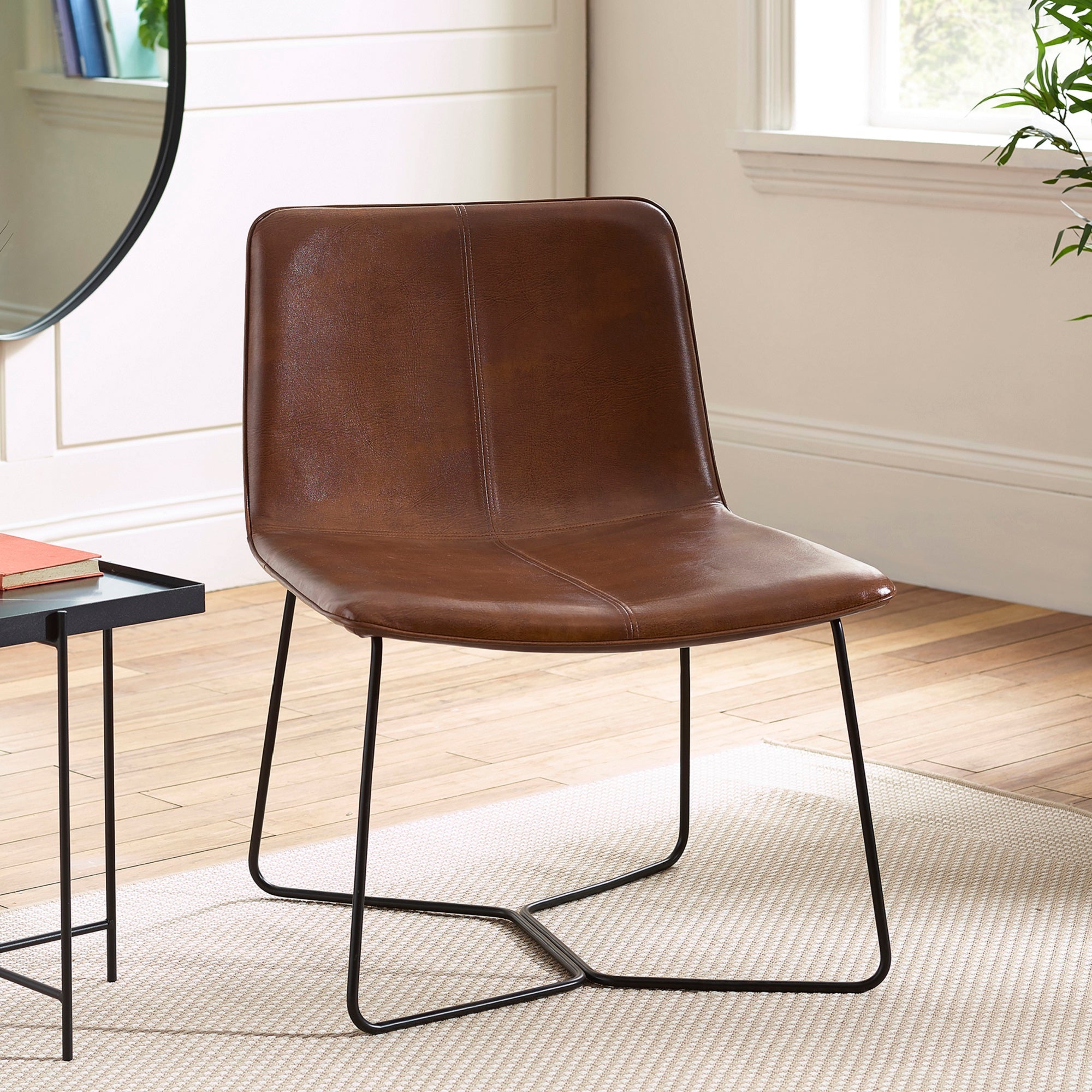 Joren PU Leather Accent Chair - Brown