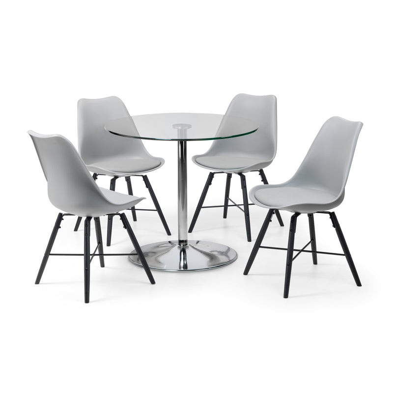 Kudos Chrome And Glass Pedestal Table