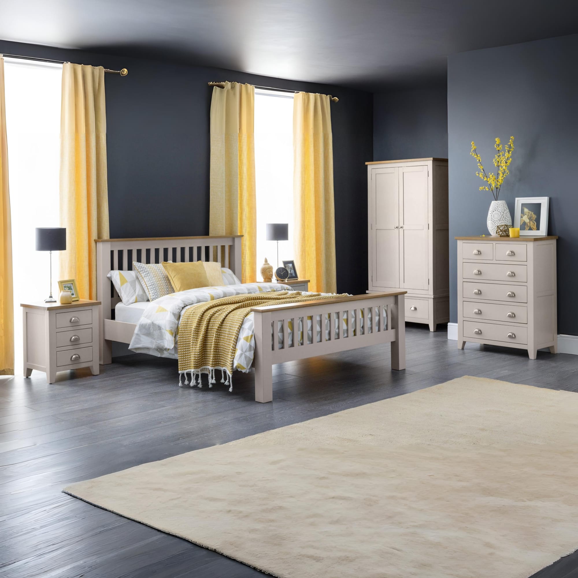 Julian Bowen Set Toeletta Mallory Con Sgabello - Rovere Massello E Impiallacciatura, 6 Cassetti, 142 Cm