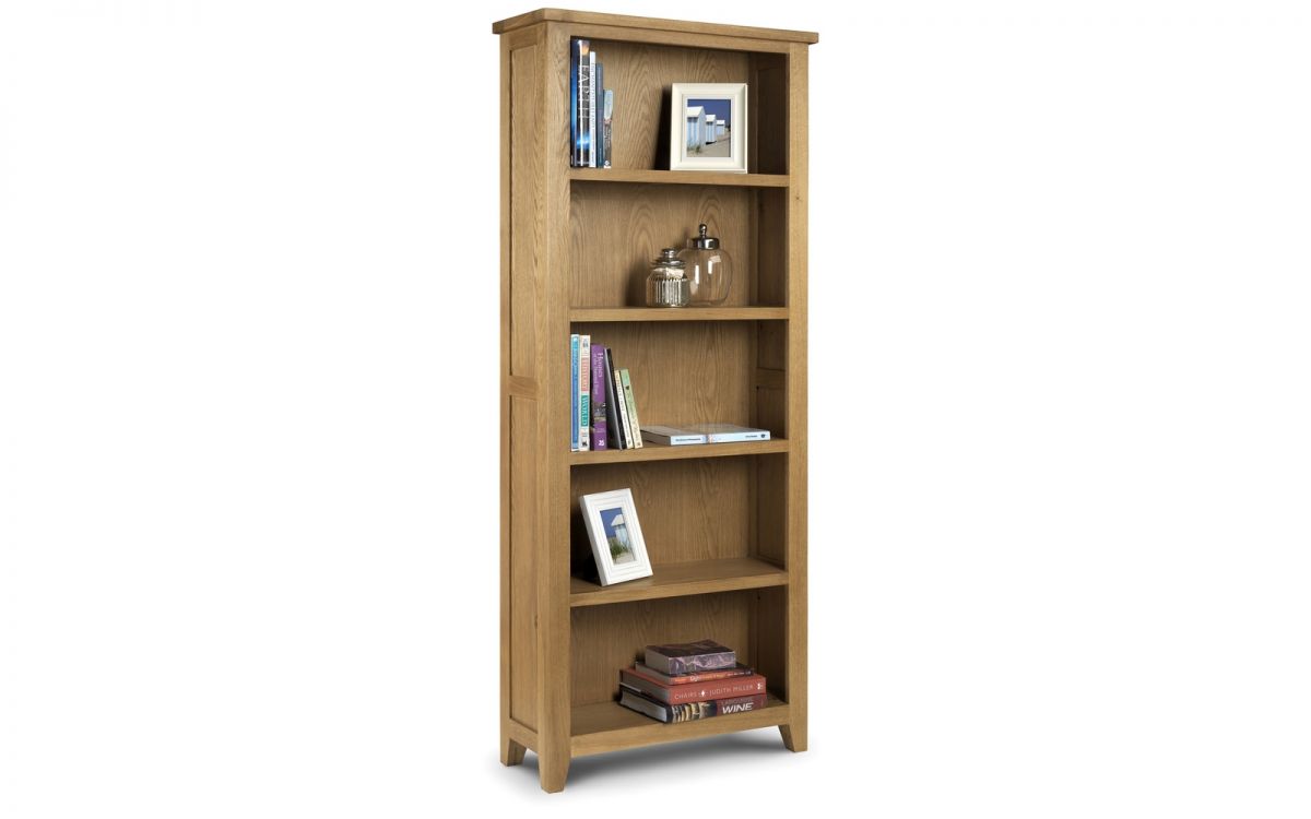 Julian Bowen Astoria Solid Oak Waxed Finish Wood Low Bookcase 