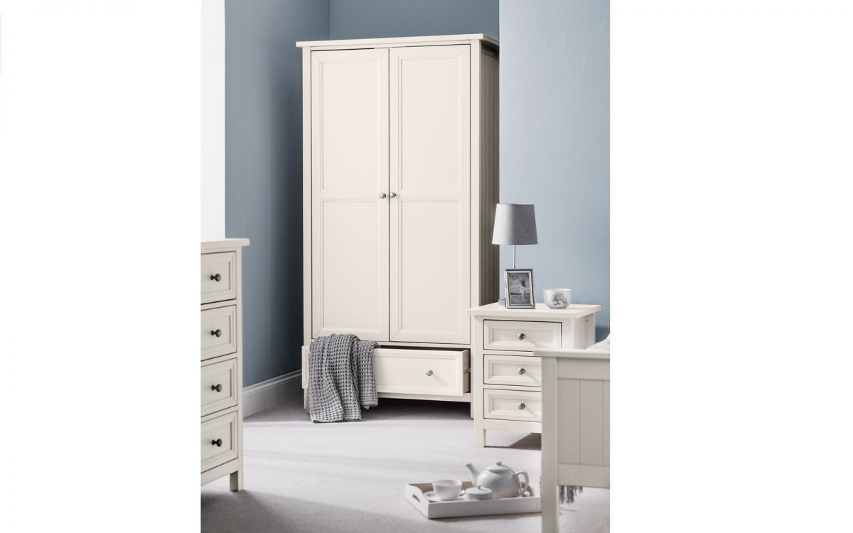 Maine 2 Door Combination Wardrobe - Surf White | Julian Bowen Limited