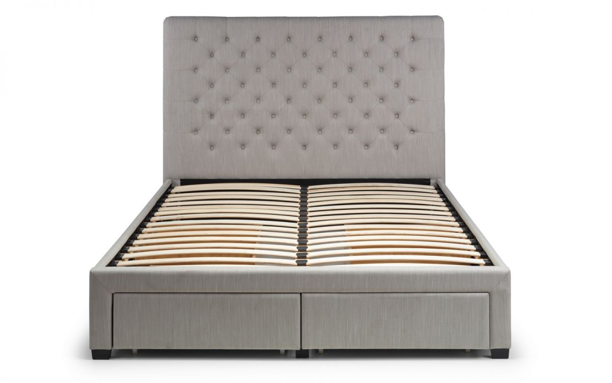 Wilton Deep Buttoned 4 Drawer Bed - Grey | Julian Bowen Limited