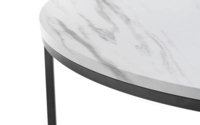 Bellini Round Nesting Coffee Table, Kloe White Marble Round Nest Coffee Table