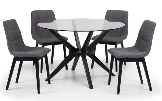 Dining Tables Julian Bowen Limited, Black Round Dining Table For 4