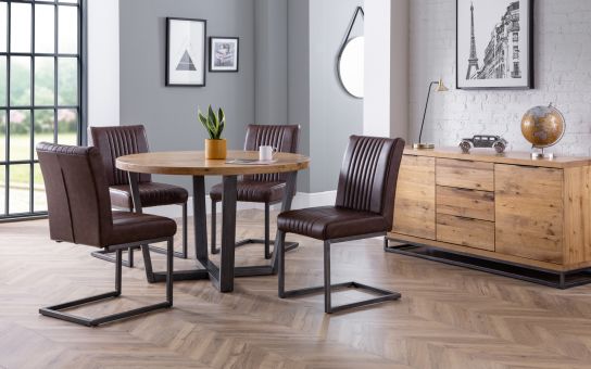 Brooklyn Dining Occasional Julian, Industrial Round Dining Table Set